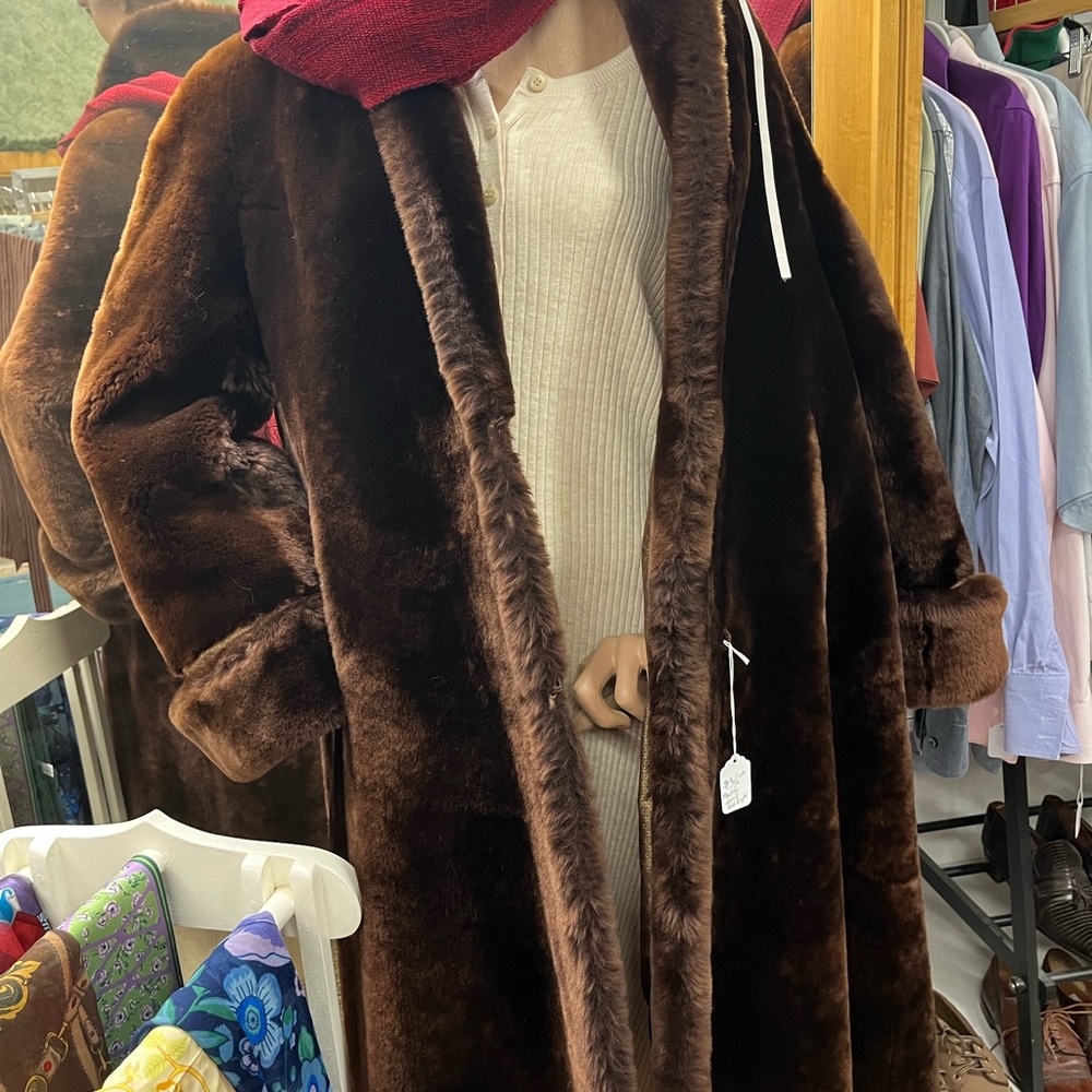 Luxurious Brown Moutan Lamb Coat